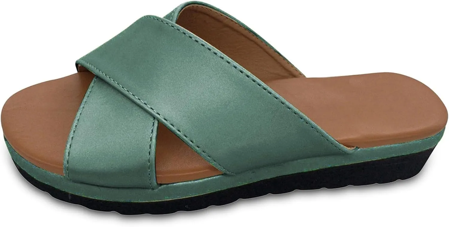 Stylish Women's Sandals Summer Casual Open Toe Flat Slides Comfortable for Daily Wear Beach Vacation
