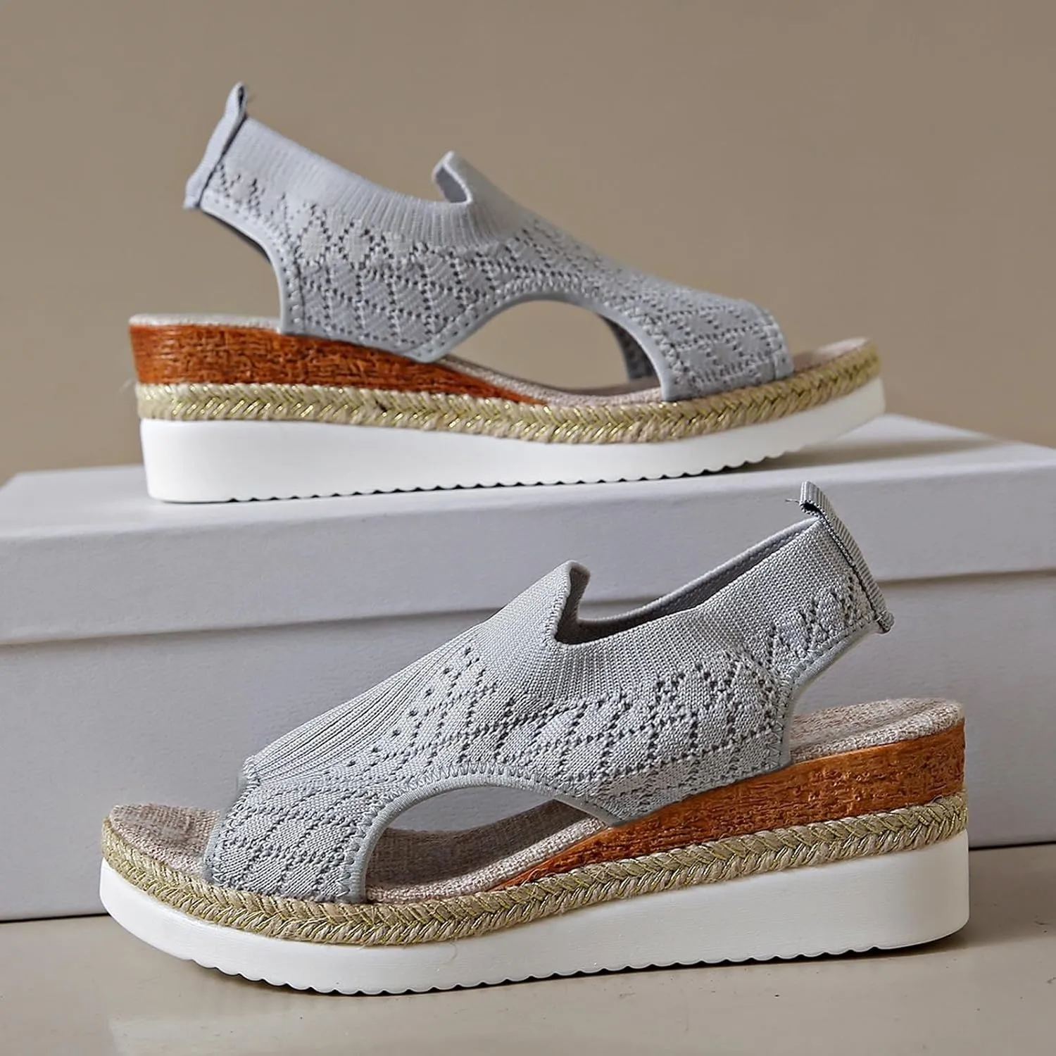 Stylish Women's Sandals Summer Espadrilles Comfortable Platform Wedge Heels Open Toe Casual Footwear Ideal for