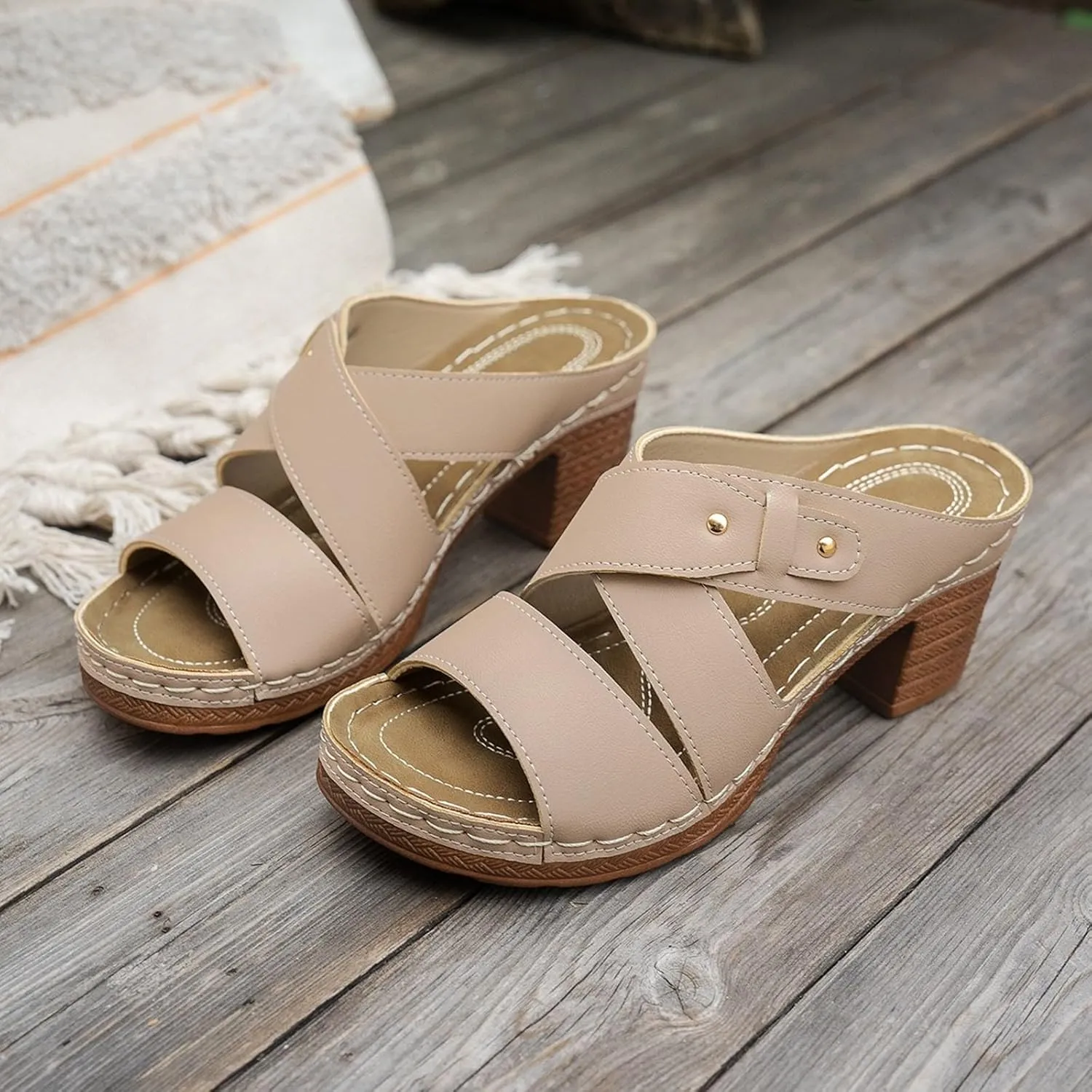 Stylish Women's Slippers Comfortable Platform Round Toe Fashion Footwear for Summer