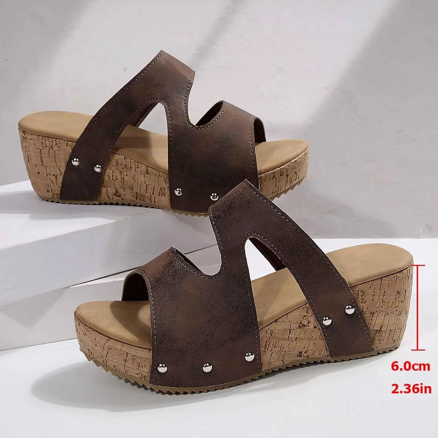 Stylish Women's Slippers Wedge Sandals Open Toe Platform Casual Summer Shoes for Daily Wear and Vacation