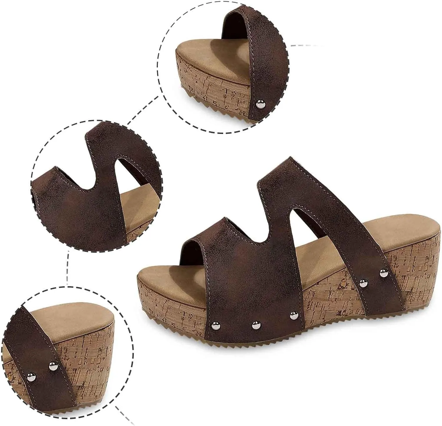 Stylish Women's Slippers Wedge Sandals Open Toe Platform Casual Summer Shoes for Daily Wear and Vacation