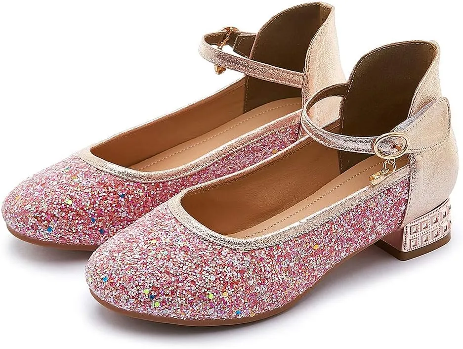 SWDZM Girl's Princess Cosplay Performance Shoes Sequins Wedding Party Dress Shoes Mary Jane Shoes Model-KM232