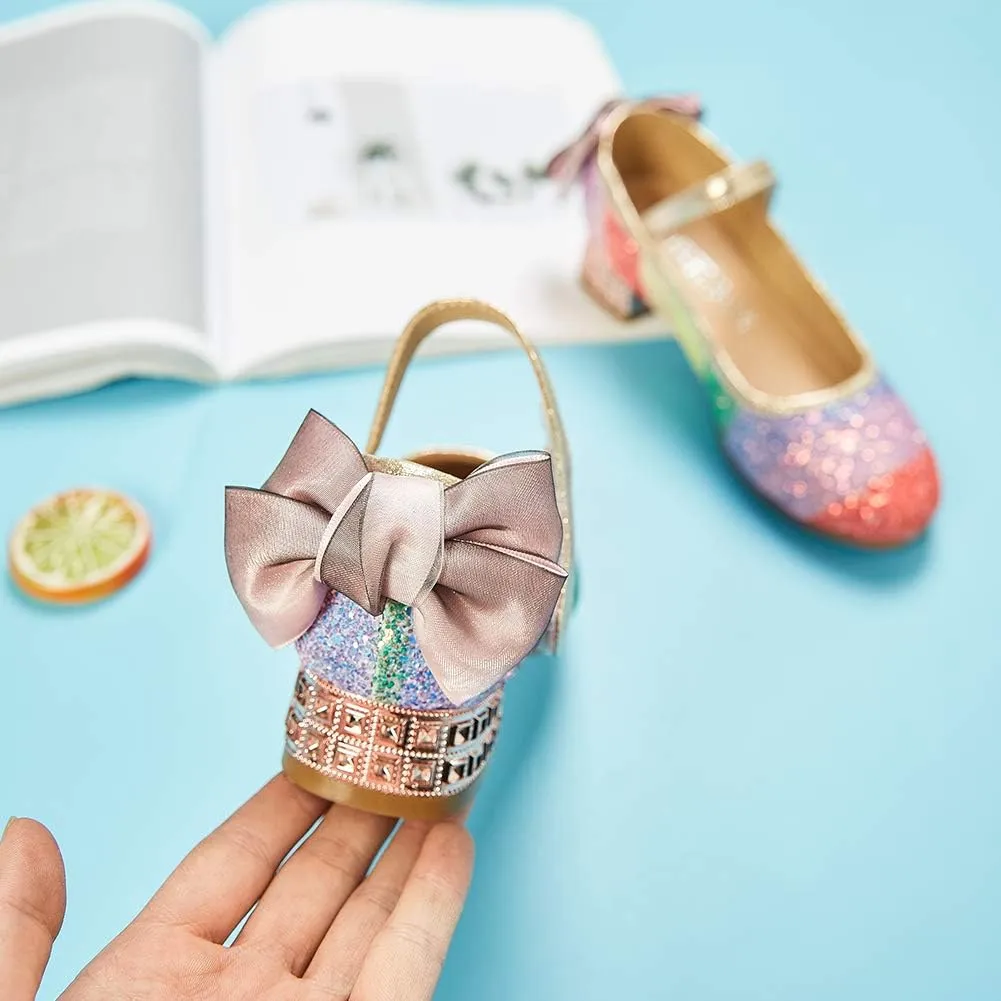 SWDZM Girl's Princess Cosplay Performance Shoes Sequins Wedding Party Dress Shoes Mary Jane Shoes Model-KM232
