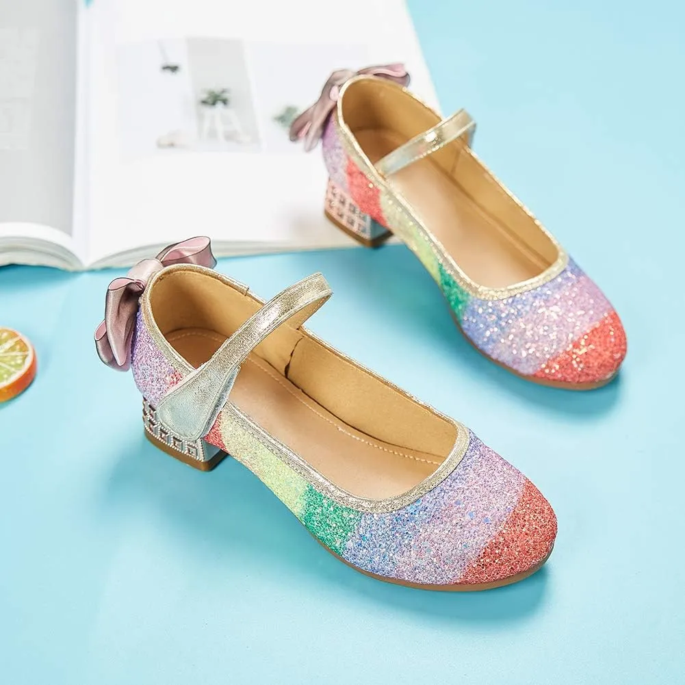 SWDZM Girl's Princess Cosplay Performance Shoes Sequins Wedding Party Dress Shoes Mary Jane Shoes Model-KM232