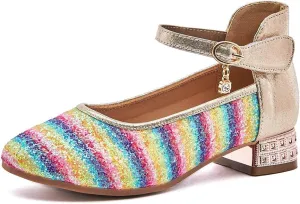 SWDZM Girl's Princess Cosplay Performance Shoes Sequins Wedding Party Dress Shoes Mary Jane Shoes Model-KM232