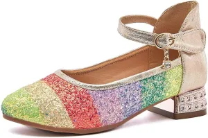 SWDZM Girl's Princess Cosplay Performance Shoes Sequins Wedding Party Dress Shoes Mary Jane Shoes Model-KM232