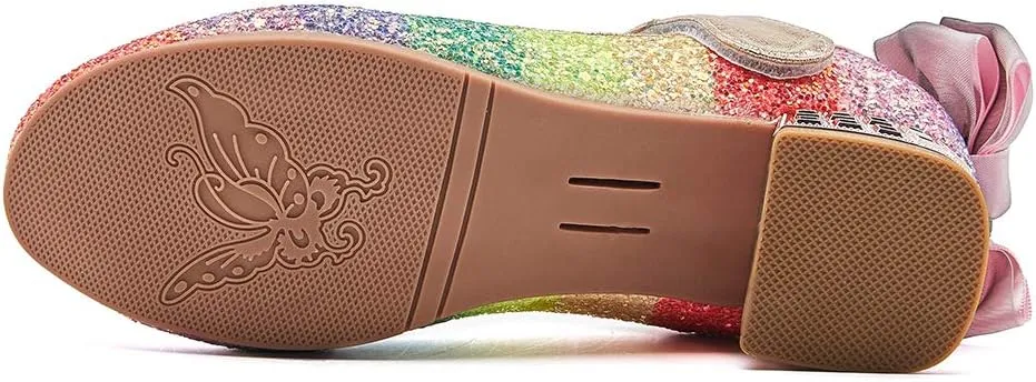 SWDZM Girl's Princess Cosplay Performance Shoes Sequins Wedding Party Dress Shoes Mary Jane Shoes Model-KM232