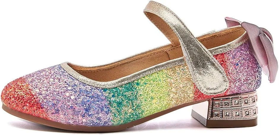 SWDZM Girl's Princess Cosplay Performance Shoes Sequins Wedding Party Dress Shoes Mary Jane Shoes Model-KM232