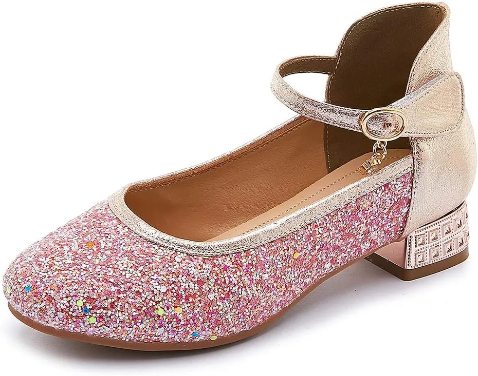 SWDZM Girl's Princess Cosplay Performance Shoes Sequins Wedding Party Dress Shoes Mary Jane Shoes Model-KM232