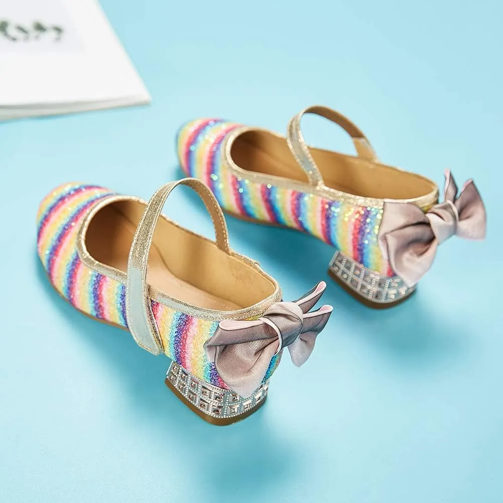 SWDZM Girl's Princess Cosplay Performance Shoes Sequins Wedding Party Dress Shoes Mary Jane Shoes Model-KM232