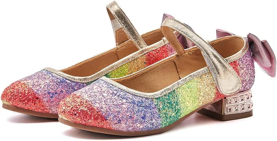SWDZM Girl's Princess Cosplay Performance Shoes Sequins Wedding Party Dress Shoes Mary Jane Shoes Model-KM232