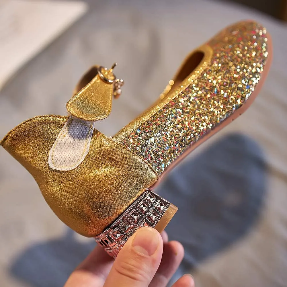 SWDZM Girl's Princess Cosplay Performance Shoes Sequins Wedding Party Dress Shoes Mary Jane Shoes Model-KM232