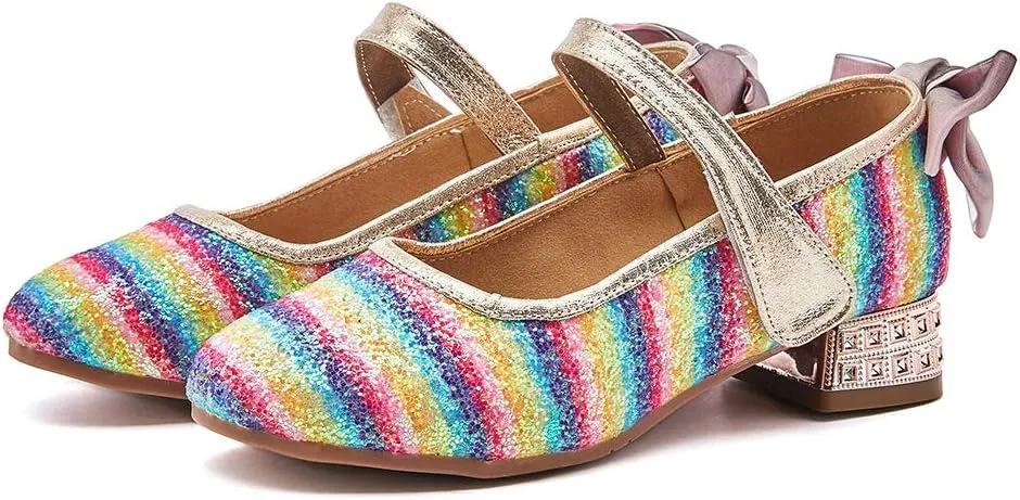 SWDZM Girl's Princess Cosplay Performance Shoes Sequins Wedding Party Dress Shoes Mary Jane Shoes Model-KM232