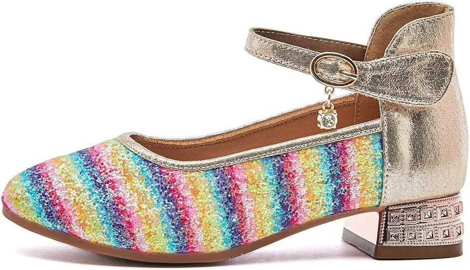 SWDZM Girl's Princess Cosplay Performance Shoes Sequins Wedding Party Dress Shoes Mary Jane Shoes Model-KM232