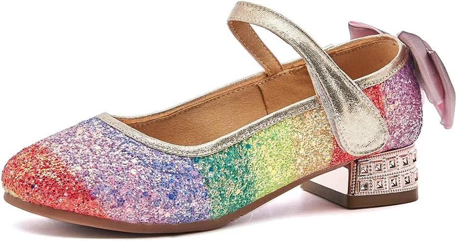 SWDZM Girl's Princess Cosplay Performance Shoes Sequins Wedding Party Dress Shoes Mary Jane Shoes Model-KM232