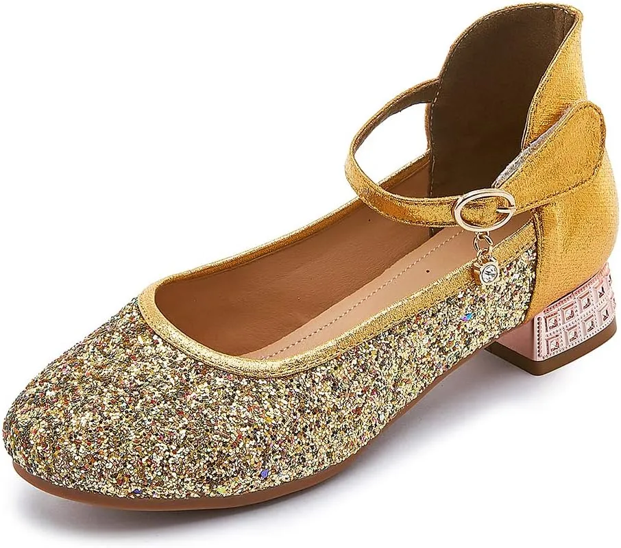 SWDZM Girl's Princess Cosplay Performance Shoes Sequins Wedding Party Dress Shoes Mary Jane Shoes Model-KM232