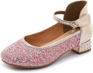 SWDZM Girl's Princess Cosplay Performance Shoes Sequins Wedding Party Dress Shoes Mary Jane Shoes Model-KM232