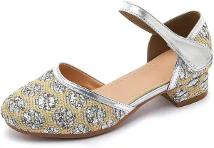 SWDZM Girl's Princess Cosplay Performance Shoes Sequins Wedding Party Dress Shoes Mary Jane Shoes Model-KM233