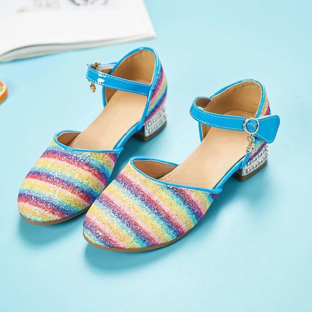 SWDZM Girl's Princess Cosplay Performance Shoes Sequins Wedding Party Dress Shoes Mary Jane Shoes Model-KM233