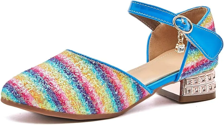 SWDZM Girl's Princess Cosplay Performance Shoes Sequins Wedding Party Dress Shoes Mary Jane Shoes Model-KM233