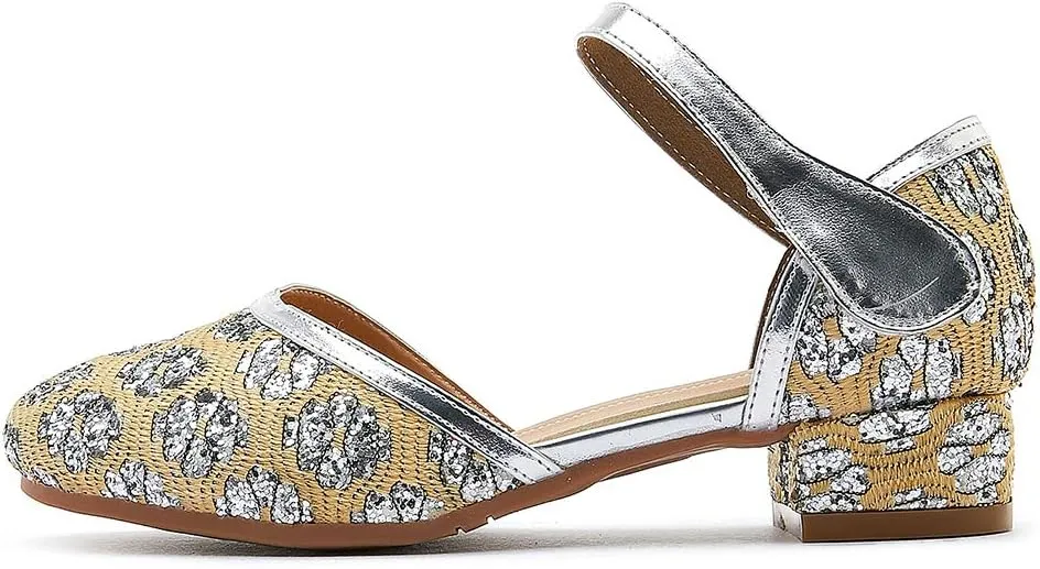SWDZM Girl's Princess Cosplay Performance Shoes Sequins Wedding Party Dress Shoes Mary Jane Shoes Model-KM233
