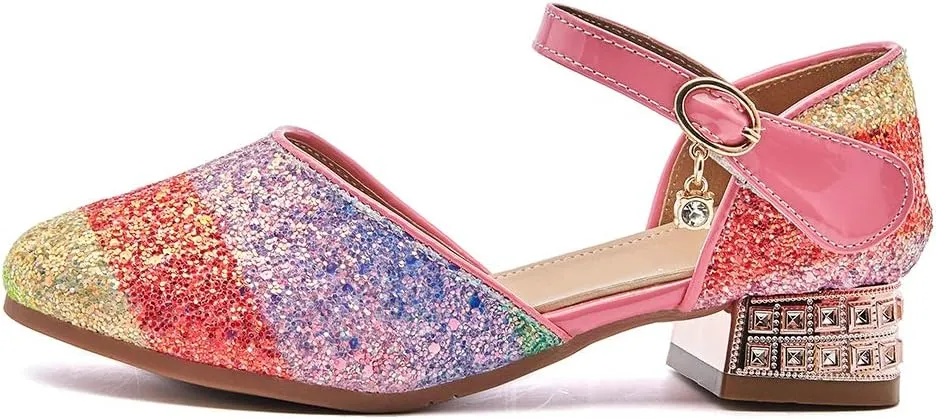 SWDZM Girl's Princess Cosplay Performance Shoes Sequins Wedding Party Dress Shoes Mary Jane Shoes Model-KM233
