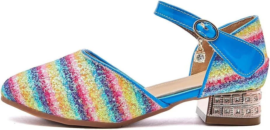 SWDZM Girl's Princess Cosplay Performance Shoes Sequins Wedding Party Dress Shoes Mary Jane Shoes Model-KM233