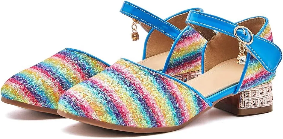 SWDZM Girl's Princess Cosplay Performance Shoes Sequins Wedding Party Dress Shoes Mary Jane Shoes Model-KM233