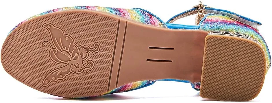 SWDZM Girl's Princess Cosplay Performance Shoes Sequins Wedding Party Dress Shoes Mary Jane Shoes Model-KM233