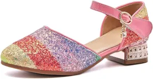 SWDZM Girl's Princess Cosplay Performance Shoes Sequins Wedding Party Dress Shoes Mary Jane Shoes Model-KM233