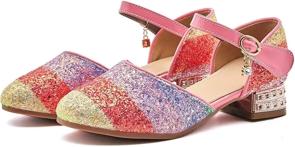 SWDZM Girl's Princess Cosplay Performance Shoes Sequins Wedding Party Dress Shoes Mary Jane Shoes Model-KM233