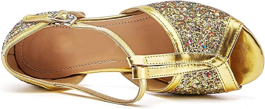 SWDZM Girl's Princess Cosplay Performance Shoes Sequins Wedding Party Dress Shoes Model-KM255