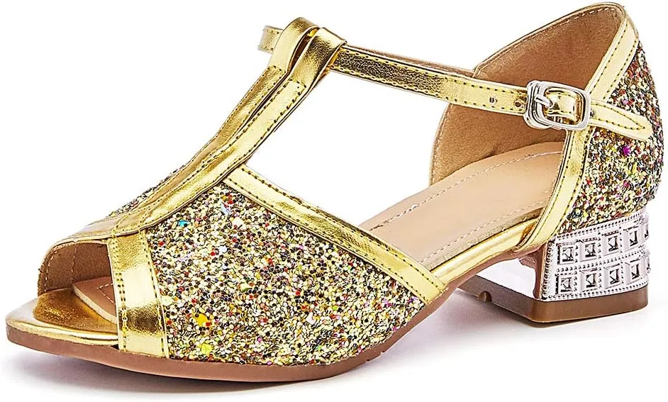 SWDZM Girl's Princess Cosplay Performance Shoes Sequins Wedding Party Dress Shoes Model-KM255
