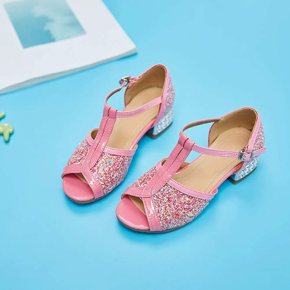 SWDZM Girl's Princess Cosplay Performance Shoes Sequins Wedding Party Dress Shoes Model-KM255