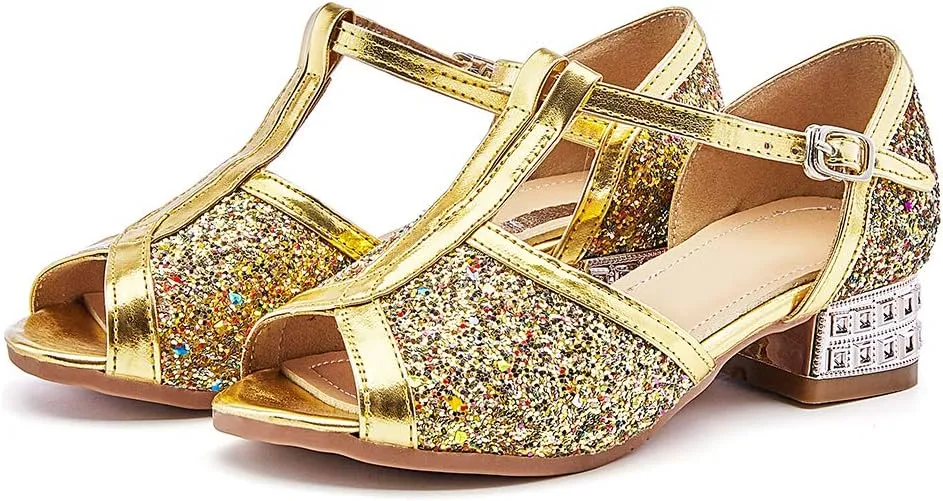 SWDZM Girl's Princess Cosplay Performance Shoes Sequins Wedding Party Dress Shoes Model-KM255