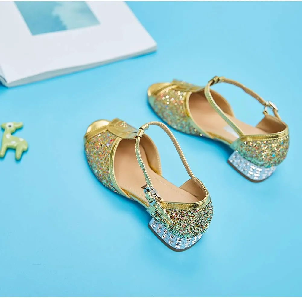 SWDZM Girl's Princess Cosplay Performance Shoes Sequins Wedding Party Dress Shoes Model-KM255