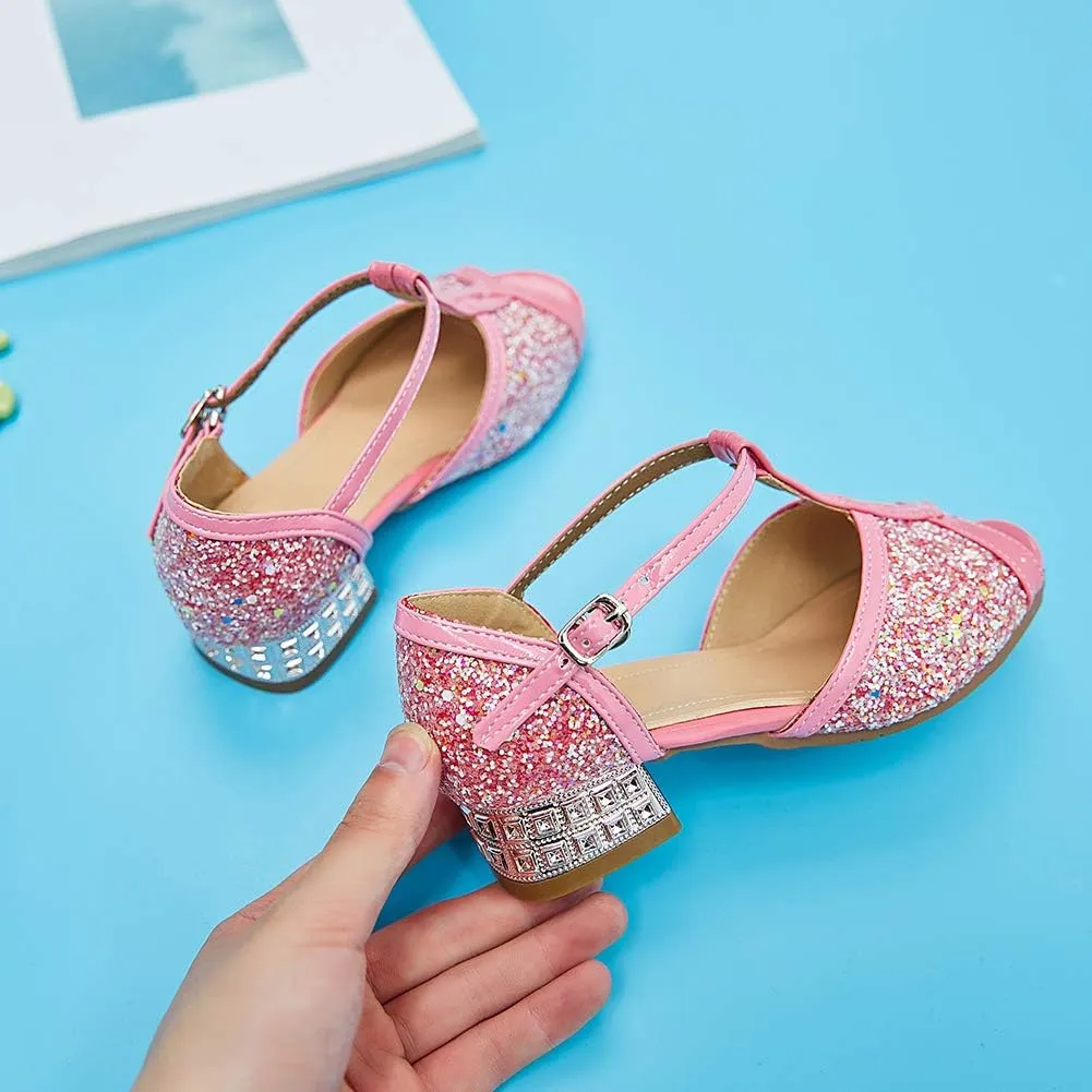 SWDZM Girl's Princess Cosplay Performance Shoes Sequins Wedding Party Dress Shoes Model-KM255
