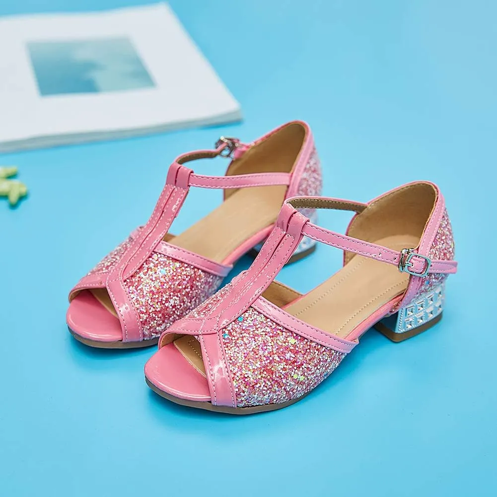 SWDZM Girl's Princess Cosplay Performance Shoes Sequins Wedding Party Dress Shoes Model-KM255
