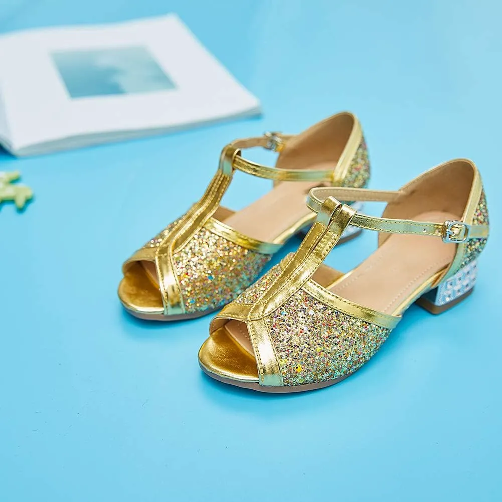SWDZM Girl's Princess Cosplay Performance Shoes Sequins Wedding Party Dress Shoes Model-KM255