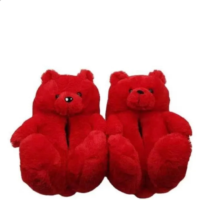 Teddy Bear Home Cute Plush Warm Slippers