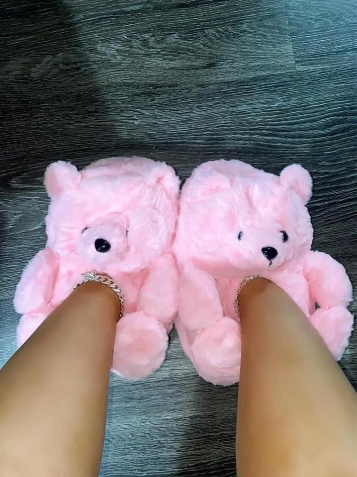 Teddy Bear Home Cute Plush Warm Slippers