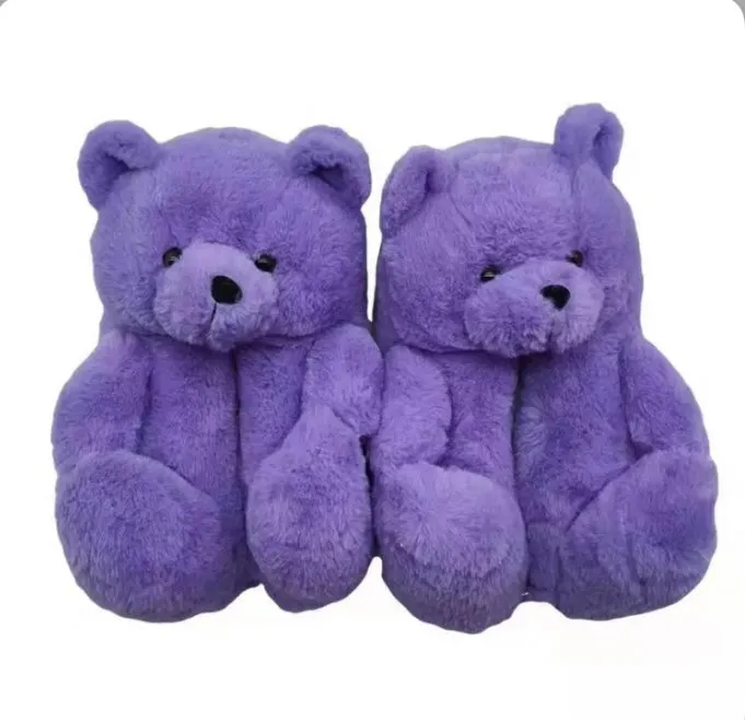 Teddy Bear Home Cute Plush Warm Slippers