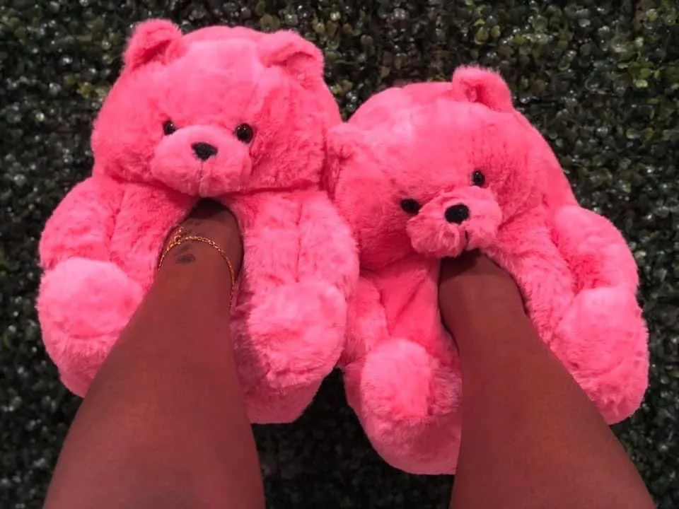 Teddy Bear Home Cute Plush Warm Slippers