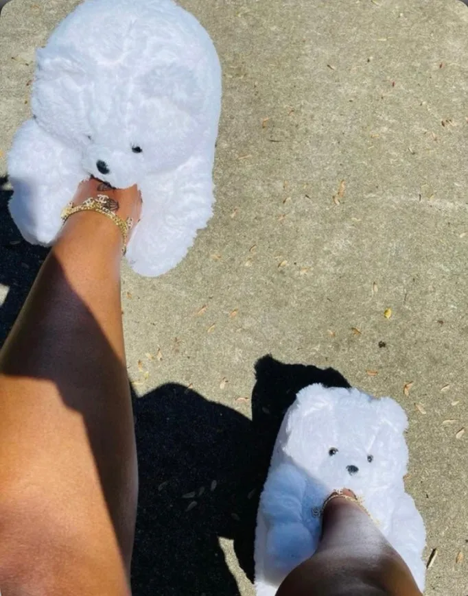Teddy Bear Home Cute Plush Warm Slippers