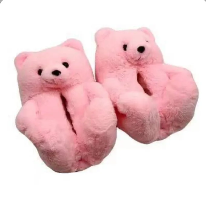 Teddy Bear Home Cute Plush Warm Slippers