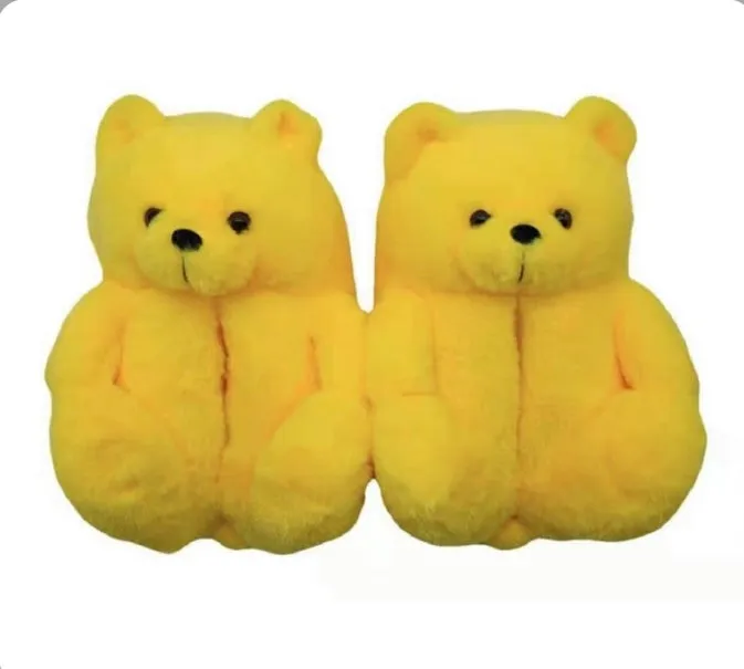 Teddy Bear Home Cute Plush Warm Slippers