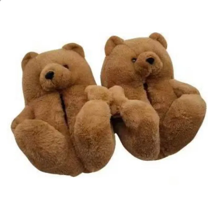 Teddy Bear Home Cute Plush Warm Slippers
