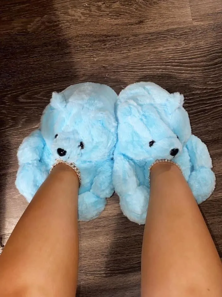 Teddy Bear Home Cute Plush Warm Slippers