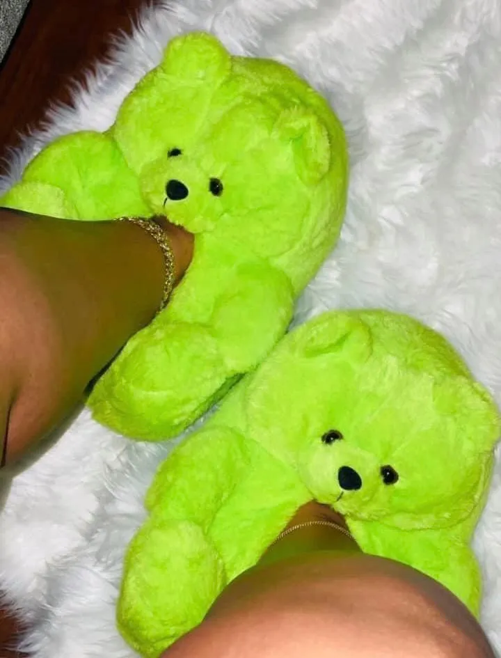 Teddy Bear Home Cute Plush Warm Slippers