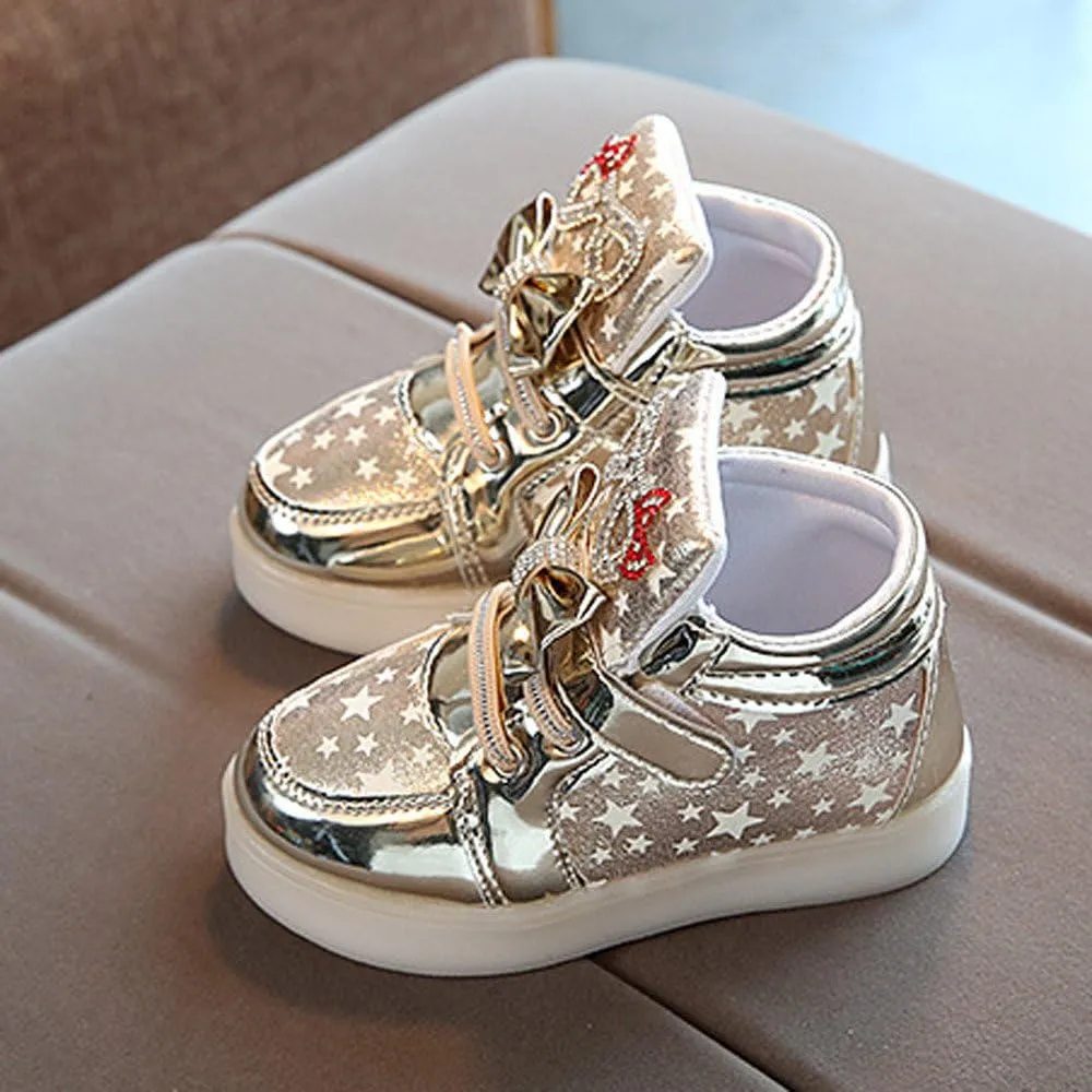 Toddler Baby Fashion Star Luminous Child Casual Colorful Light Shoes Cute Shoes Fir Girls LED Light Baby Shoes Casual
